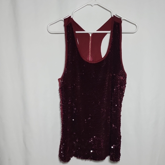 Sugarlips Burgundy Sequin Tank Top - Picture 7 of 7